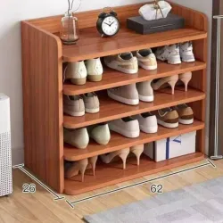 Zapatera de madera de 4 niveles