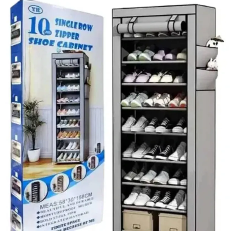 Zapatera de lona de 10 niveles