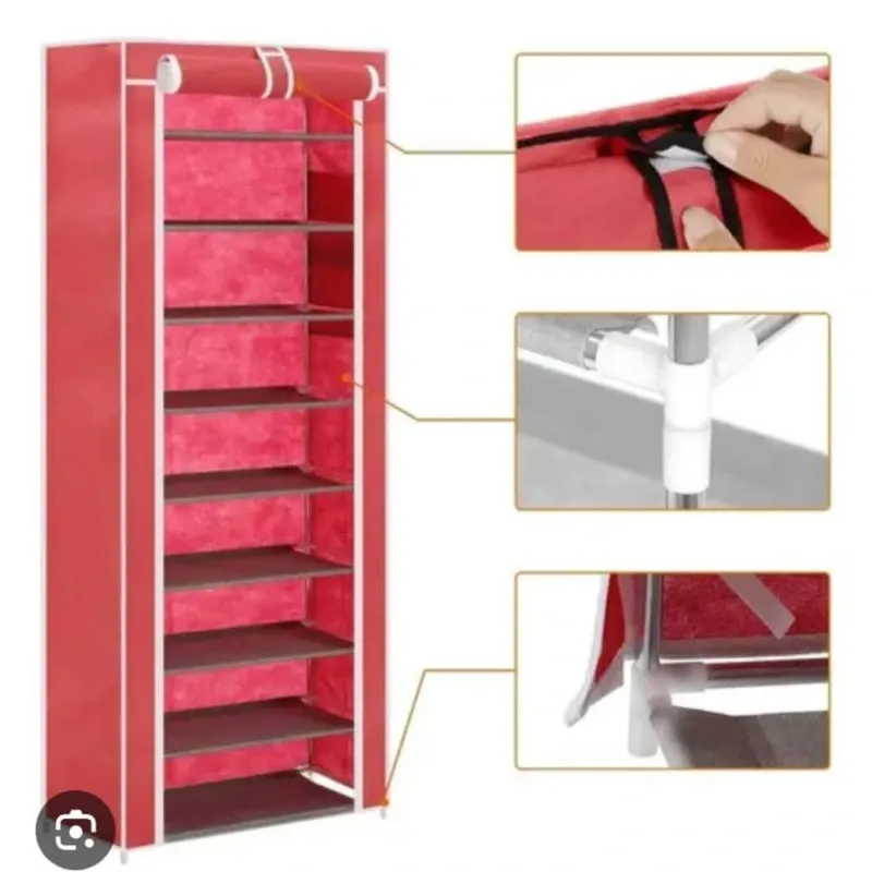 Zapatera de lona de 10 niveles
