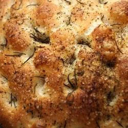 Focaccia saborizada con orégano, aceite de oliva y sal