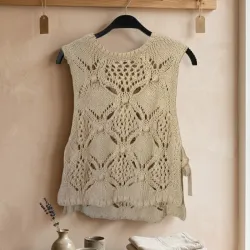 Blusa a crochet beige