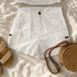 Short corto blanco
