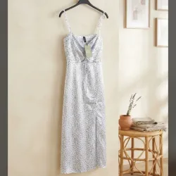 Vestido azul estampado