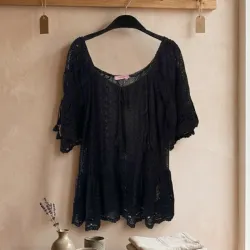 Vestido crochet negro