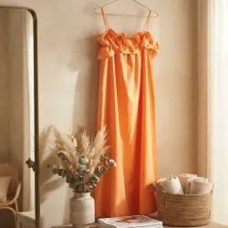 Vestido naranja largo