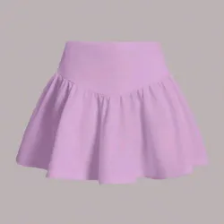 Falda plisada de cintura alta con dobladillo asimétrico y volantes, en color uniforme, para mujer en verano