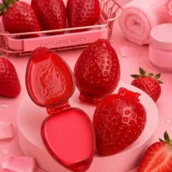 🍓✨ Bálsamo Labial Doble en Forma de Fresa ✨🍓