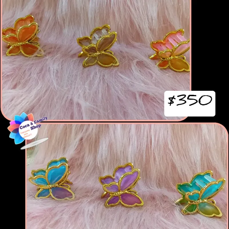 GANCHO MEDIANO DE MARIPOSAS POR DOCENA