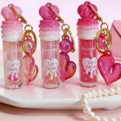 Lip gloss mágico con llavero 💗
