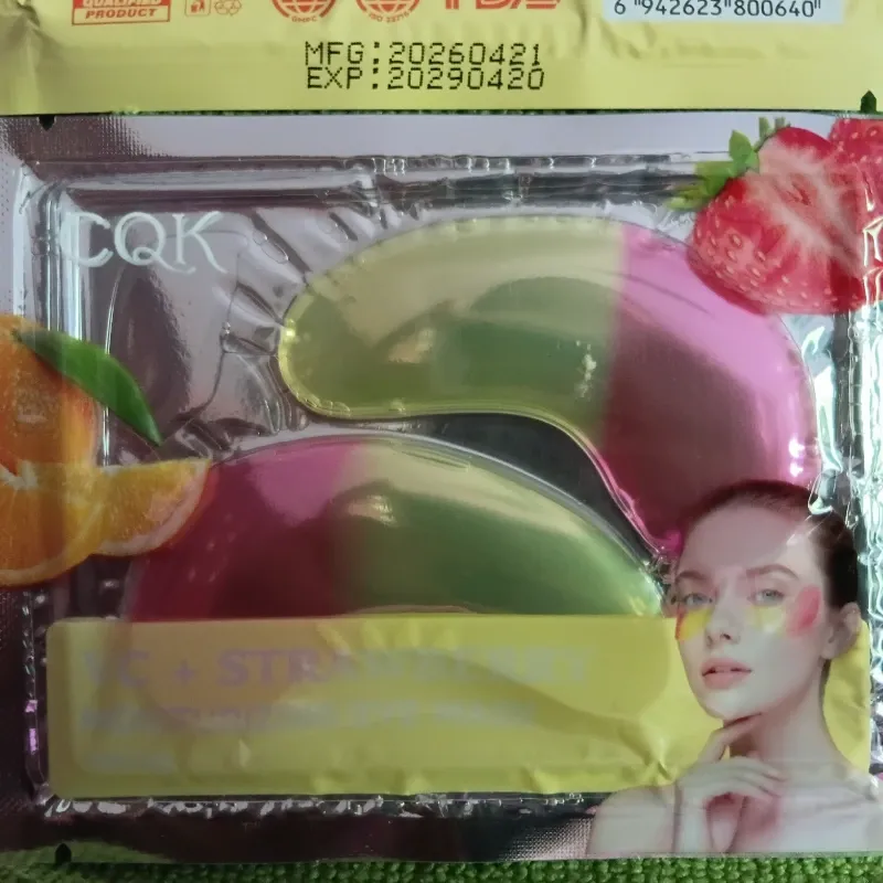 Parches para ojeras con extracto de naranja 🍊 y fresa 🍓