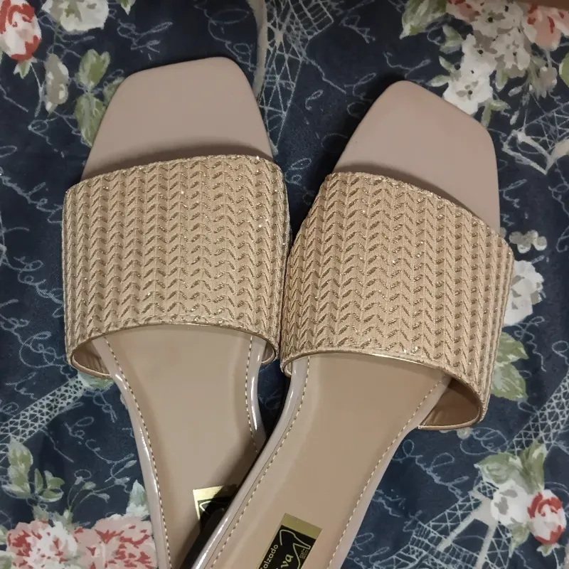 Sandalias de vestir Beige c/ brillo