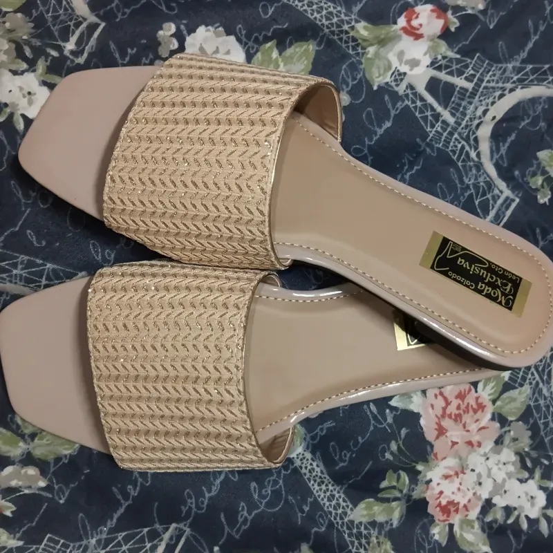 Sandalias de vestir Beige c/ brillo