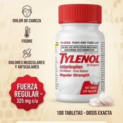 🔴 TYLENOL (Acetaminofén 325 mg) (10 pastillas)