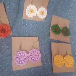 Pendientes de Aro de Crochet 