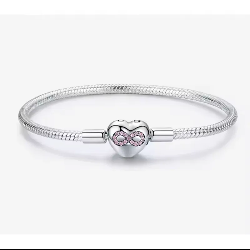 Pulsera semi-rígida cierre de corazón infinito