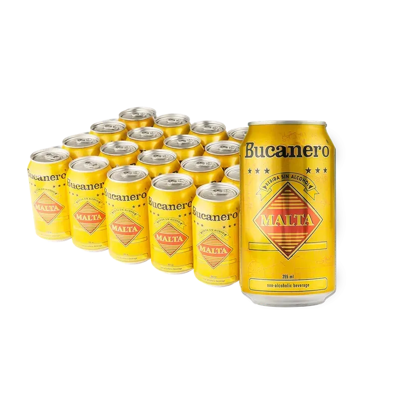 MALTA BUCANERO, CAJA DE 24 LATAS DE 330 ML.