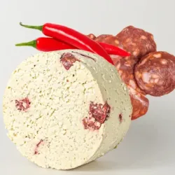 Queso con chorizo y picante 