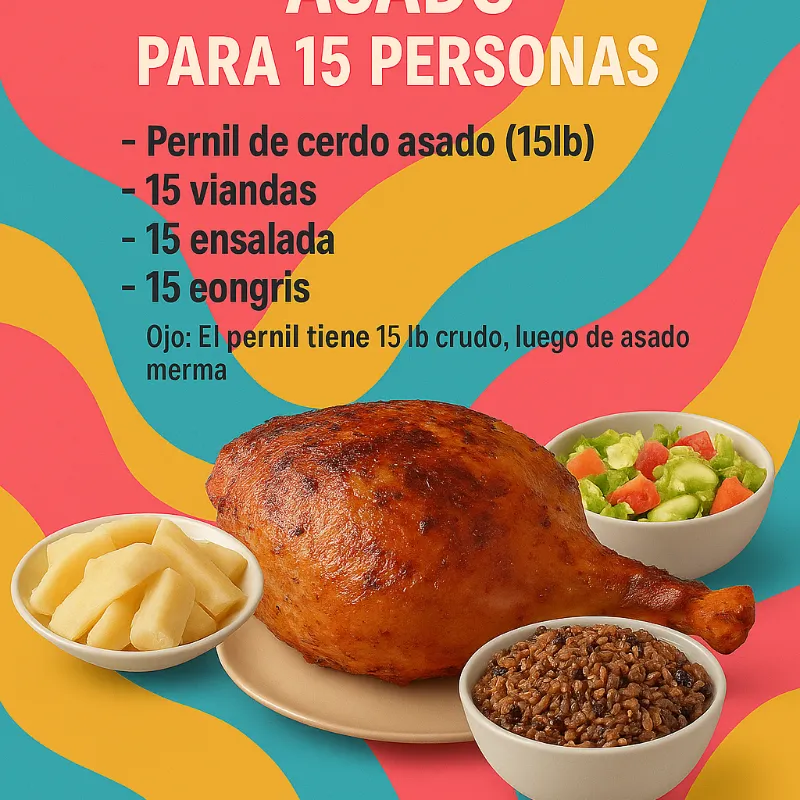 Cena familiar de cerdo azado 
