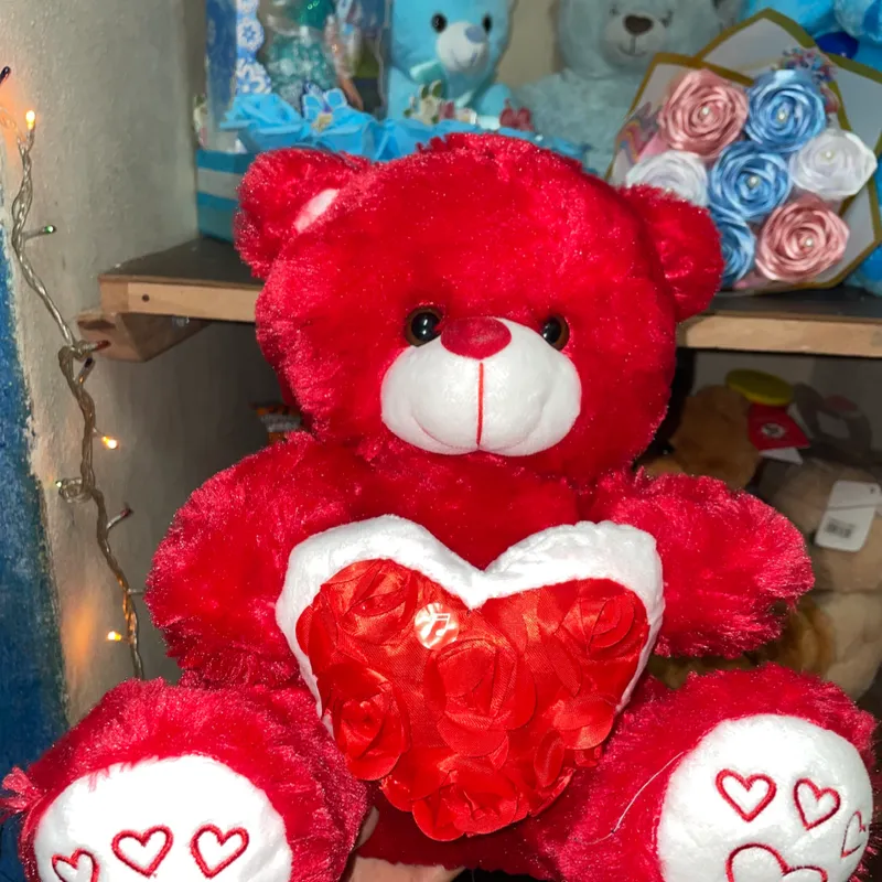 Osito rojo corazón 