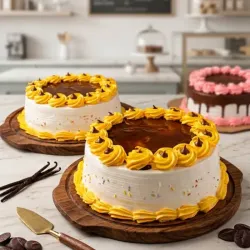 Cake relleno y cobertura sabor leche