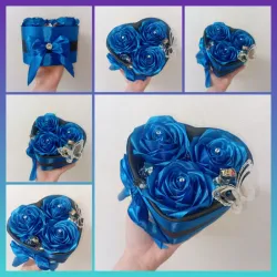 Corazón 3 Rosas Eternas Premium 