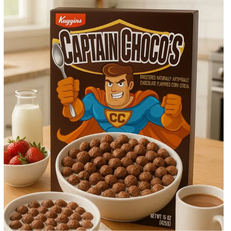 Cereal de maíz con sabor a chocolate endulzado natural y artificialmente Kiggins (326 g / 11.5 oz)