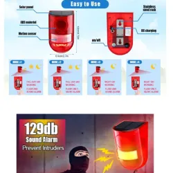 Alarma Solar de Sonido y Luz