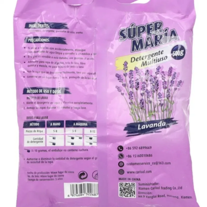Detergente en Polvo Súper María Lavanda 500g