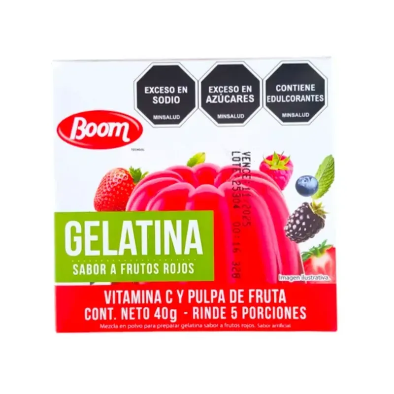 Gelatina Sabor a Frutos Rojos 40g