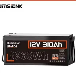 Batería LifeP04 12V 310Ah 3968Wh BMS integrado 100A Humsienk