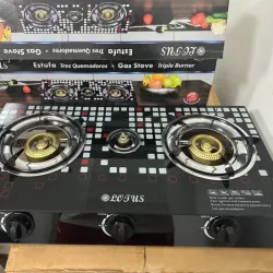 Fogón de gas vitrocerámica 3hornillas