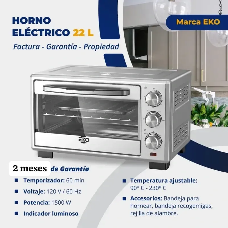 Horno eléctrico 22lt