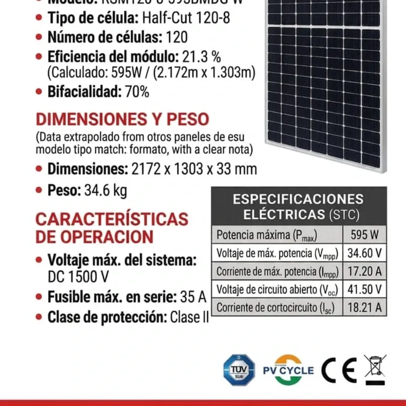 ☀️ Panel Solar Risen 595 W