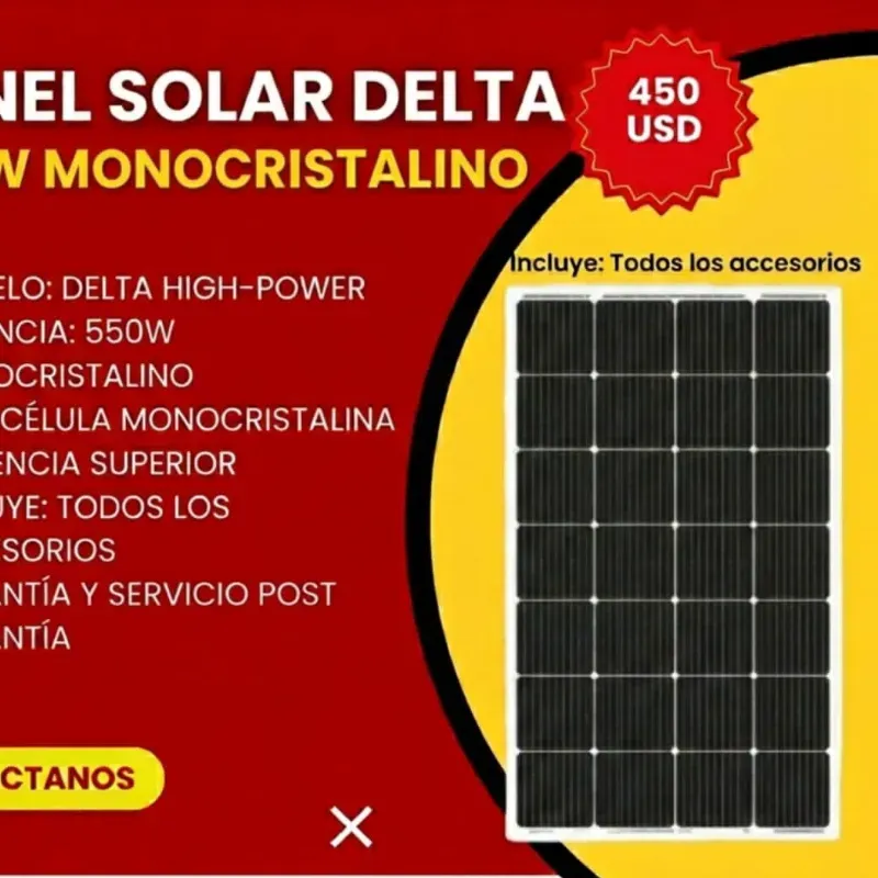 Servicio de montaje de Panel Solar en Estaciones Energéticas.  Precio del servicio completo $450 USD