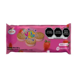 Galletas de vainilla con crema de fresa