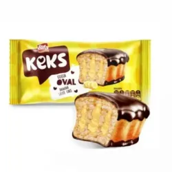 Panquesito con crema de chocolate y relleno de crema de platanito