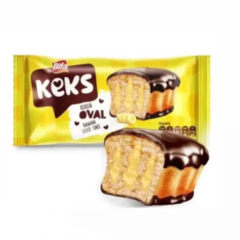 Panquesito con crema de chocolate y relleno de crema de platanito