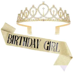 Banda y corona de cumpleaños