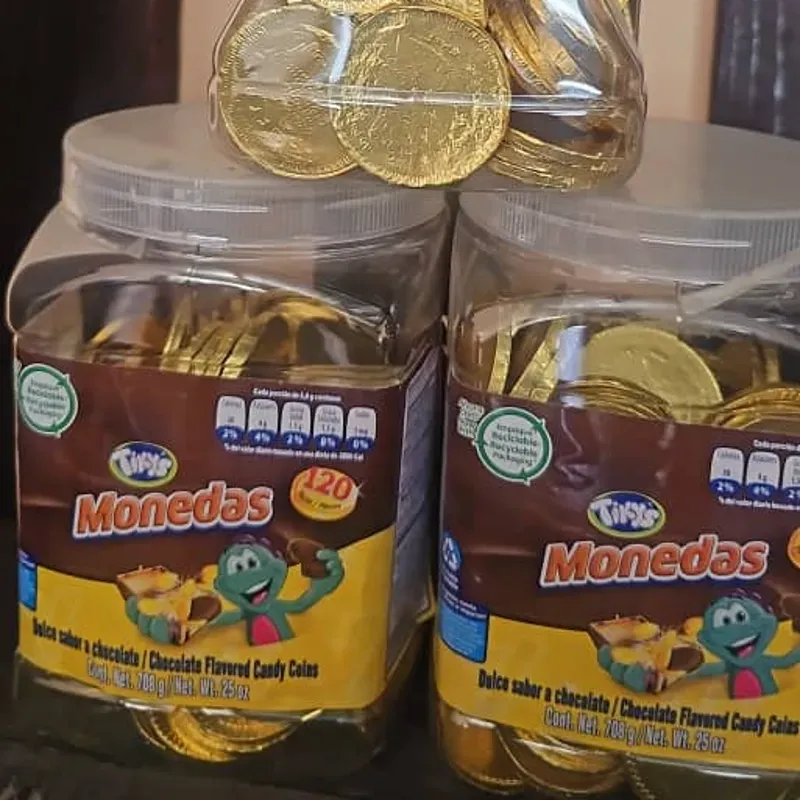 Pomo de monedas de chocolate 