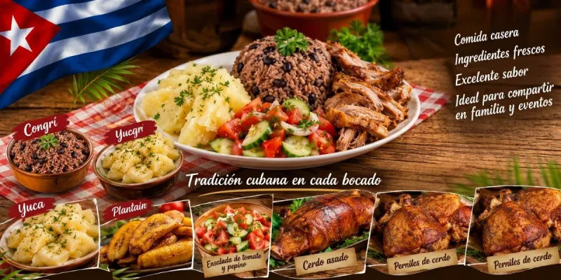 DELICIOSAS OFERTAS DE COMIDA TRADICIONAL CUBANA . TODAS LAS OFERTAS VIENEN CON SU GUARNICIÓN INCLUIDA . UNA DELICIA PARA FESTEJAR EN FAMILIA 👨👩👧👦
