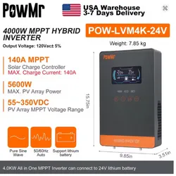 Inversor Híbrido PowMr 24V 4000W