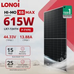 Panel Solar Marca LONGI de 615 W