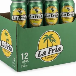 12 latas de cerveza LA FRÍA