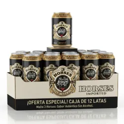 12 latas de malta importada 3 Caballos