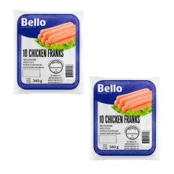 2 paquetes Salchicha de pollo BELLO