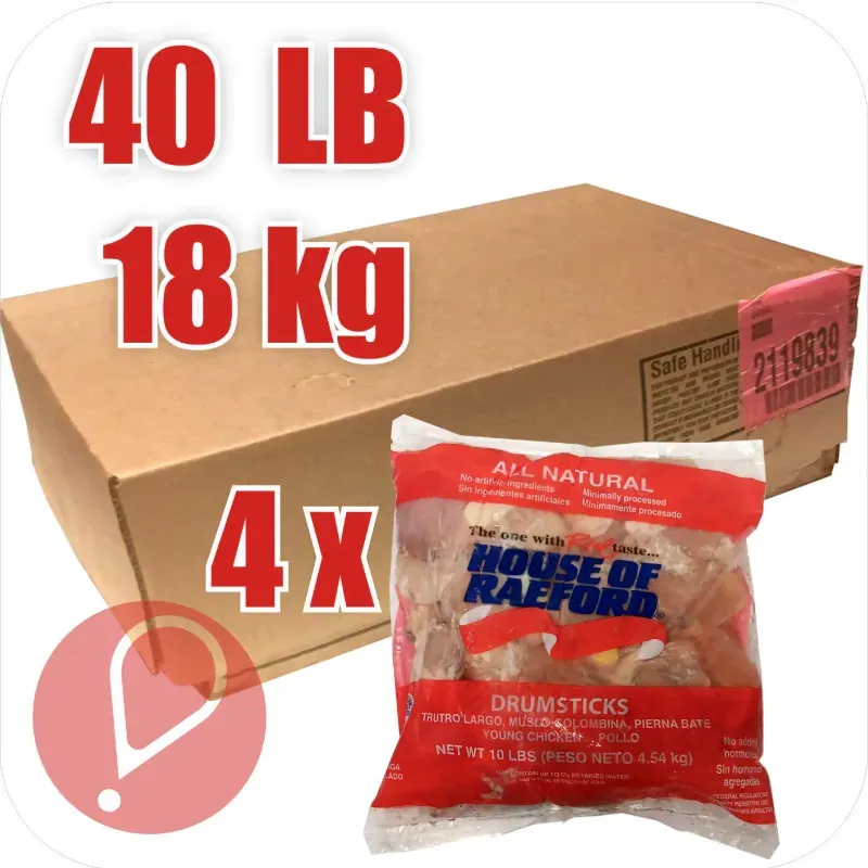 CAJA DE POLLO DE 40 LB (MUSLOS) 
