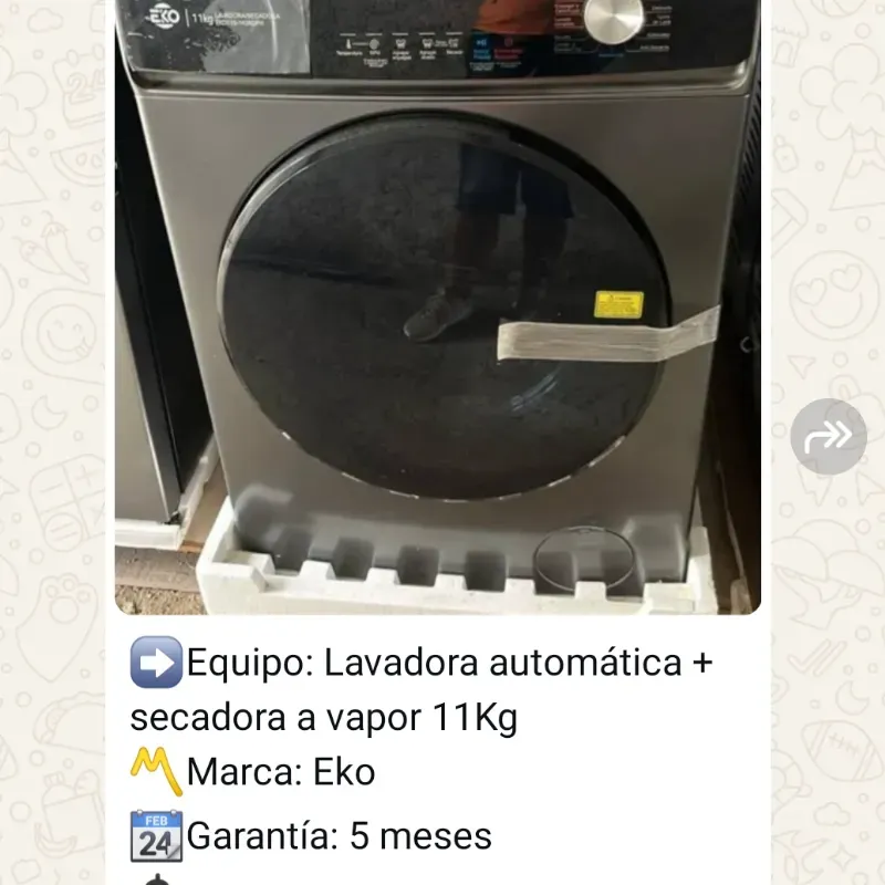 Lavadora automática + secadora a vapor 11 kg 