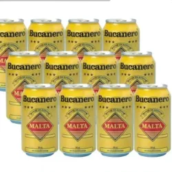 Media caja de malta bucanero (12 latas )