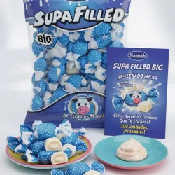 Paquete azul de caramelos