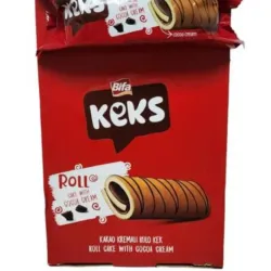 Rollitos de cake rellenos de crema de chocolate ( caja de 24 unidades)